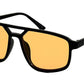 5277 - Rectangular Aviator with Brow Bar Plastic Sunglasses