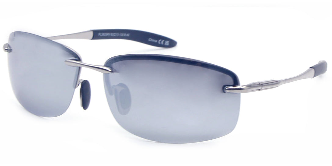 PL 3625 RVC - Polarized Men Rimless Sport with Color Mirror Lens Metal Sunglasses