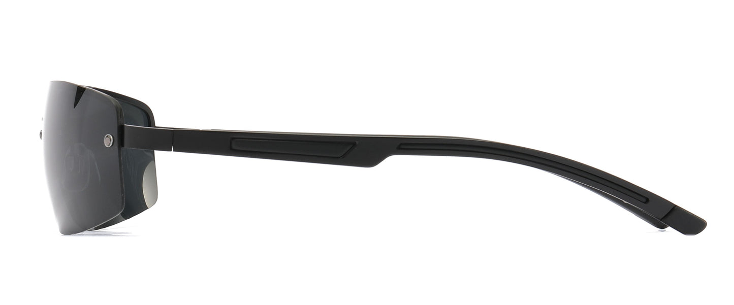 PL 3976 - Polarized Men Half Rim Rectangular Sport Metal Sunglasses