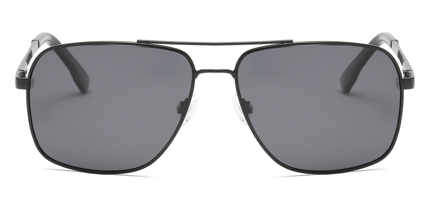 PL 3977 -  Polarized Square Aviator Metal Sunglasses