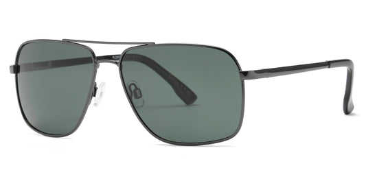 PL 3977 -  Polarized Square Aviator Metal Sunglasses