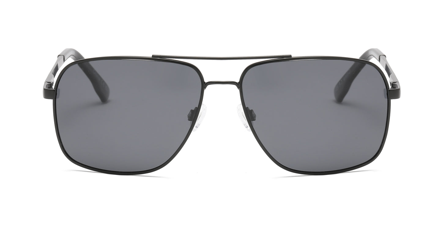 PL 3977 -  Polarized Square Aviator Metal Sunglasses