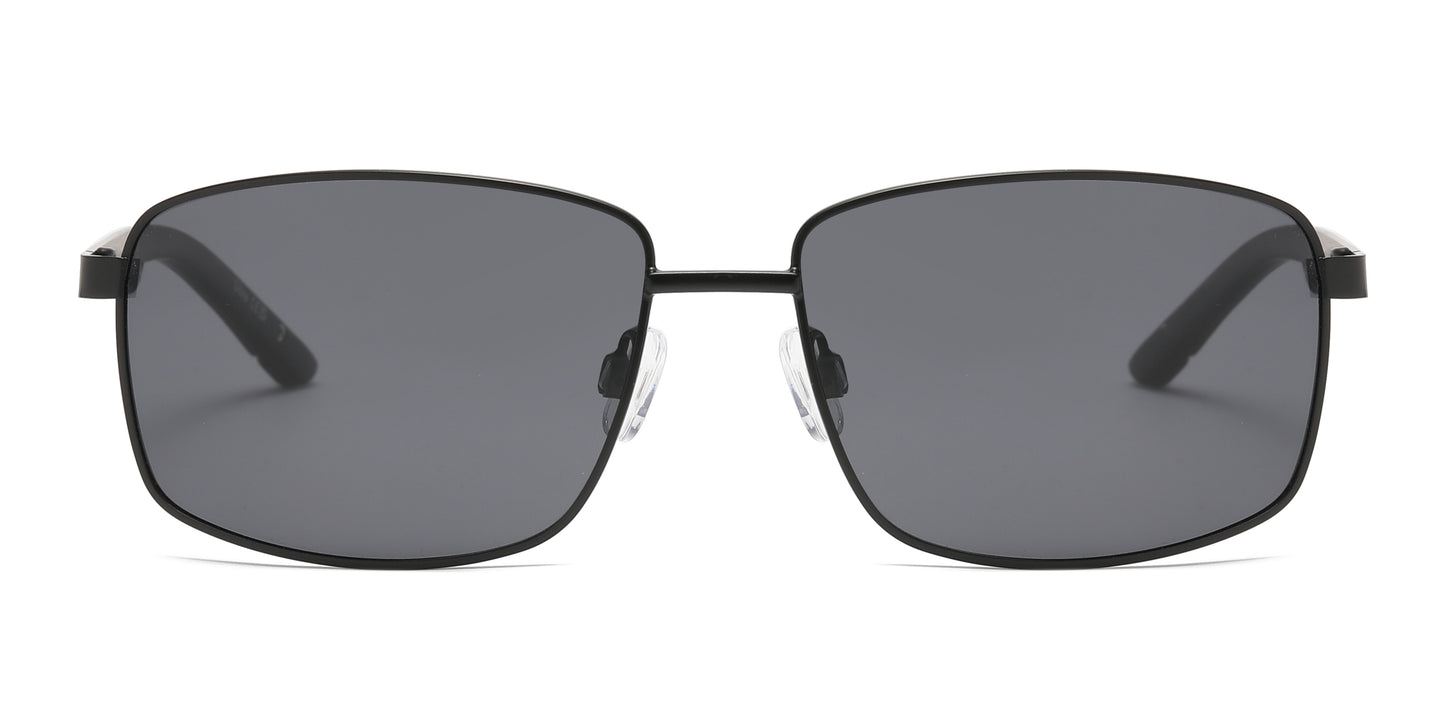 PL 3979 - Polarized Men Rectangular Metal Sunglasses