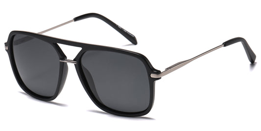 PL 5262 - Polarized Square Aviator Plastic Sunglasses