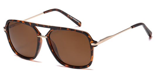 PL 5262 - Polarized Square Aviator Plastic Sunglasses