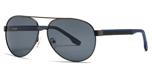 PL 5317 - Polarized Metal Oval Shaped Sunglasses