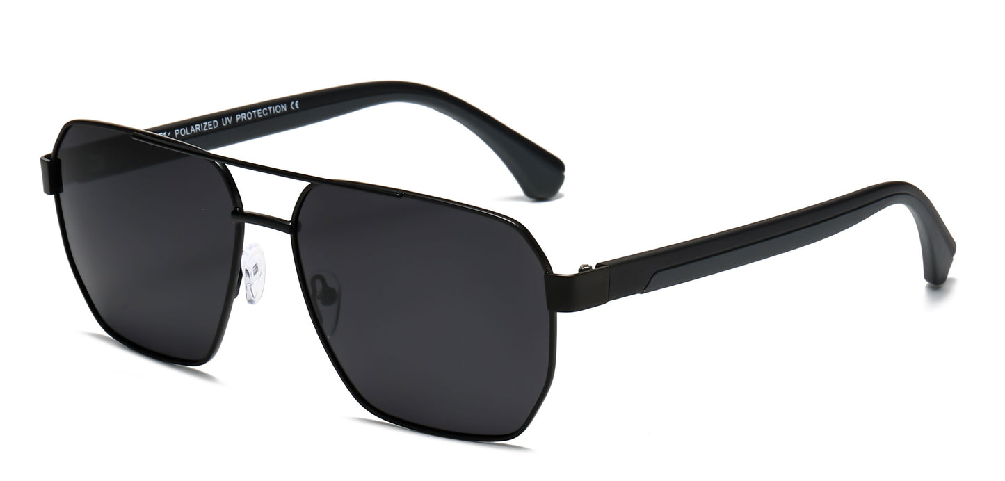 PL 5318 -  Polarized Square Aviator Metal Sunglasses