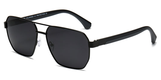 PL 5318 -  Polarized Square Aviator Metal Sunglasses