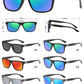 PL 5319 - Rectangular Men Sport Polarized Plastic Sunglasses with Color Mirror Lens