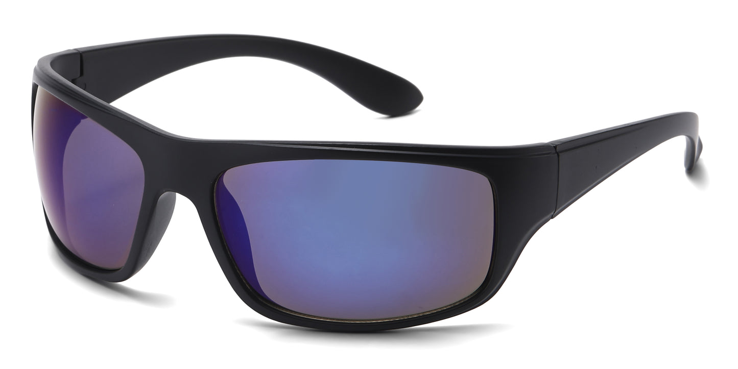 PL 5323 - Men Sport Wrap Around Plastic Sunglasses
