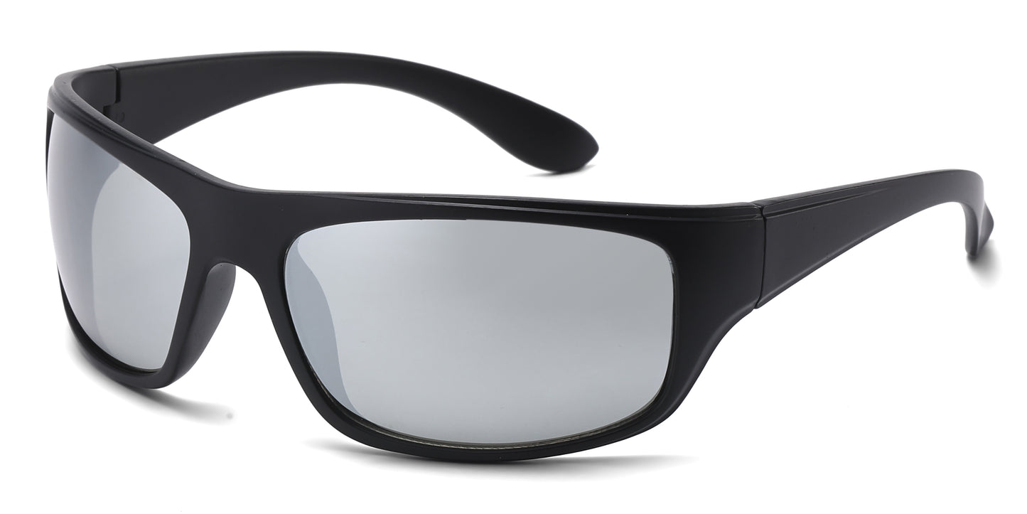 PL 5323 - Men Sport Wrap Around Plastic Sunglasses