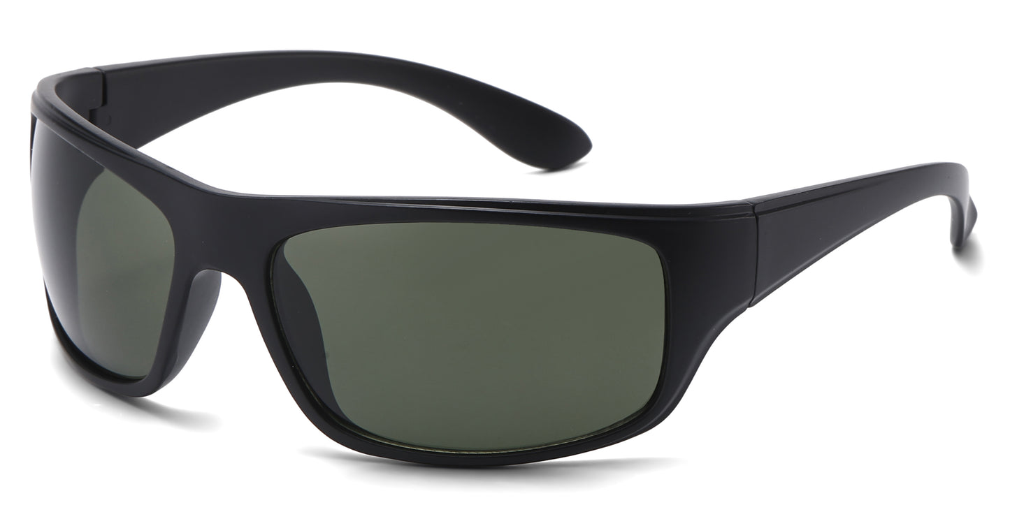 PL 5323 - Men Sport Wrap Around Plastic Sunglasses