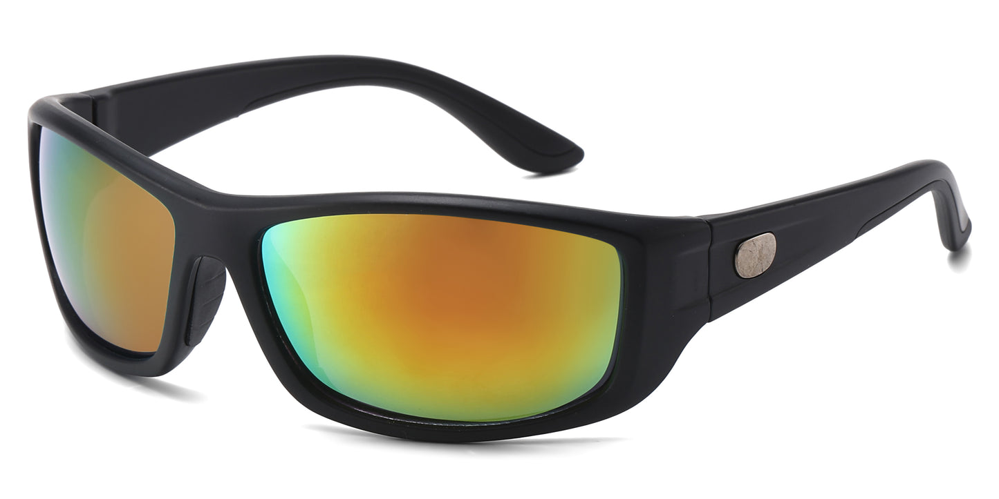 PL 5324 - Polarized Men Rectangular Sport Plastic Sunglasses