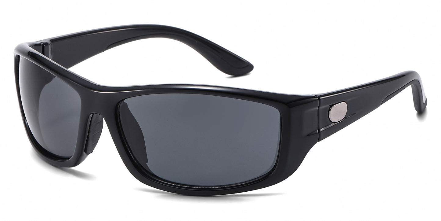 PL 5324 - Polarized Men Rectangular Sport Plastic Sunglasses