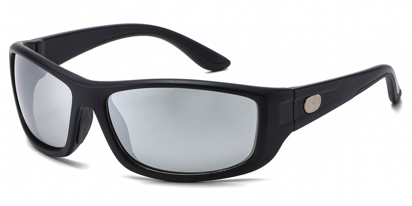 PL 5324 - Polarized Men Rectangular Sport Plastic Sunglasses