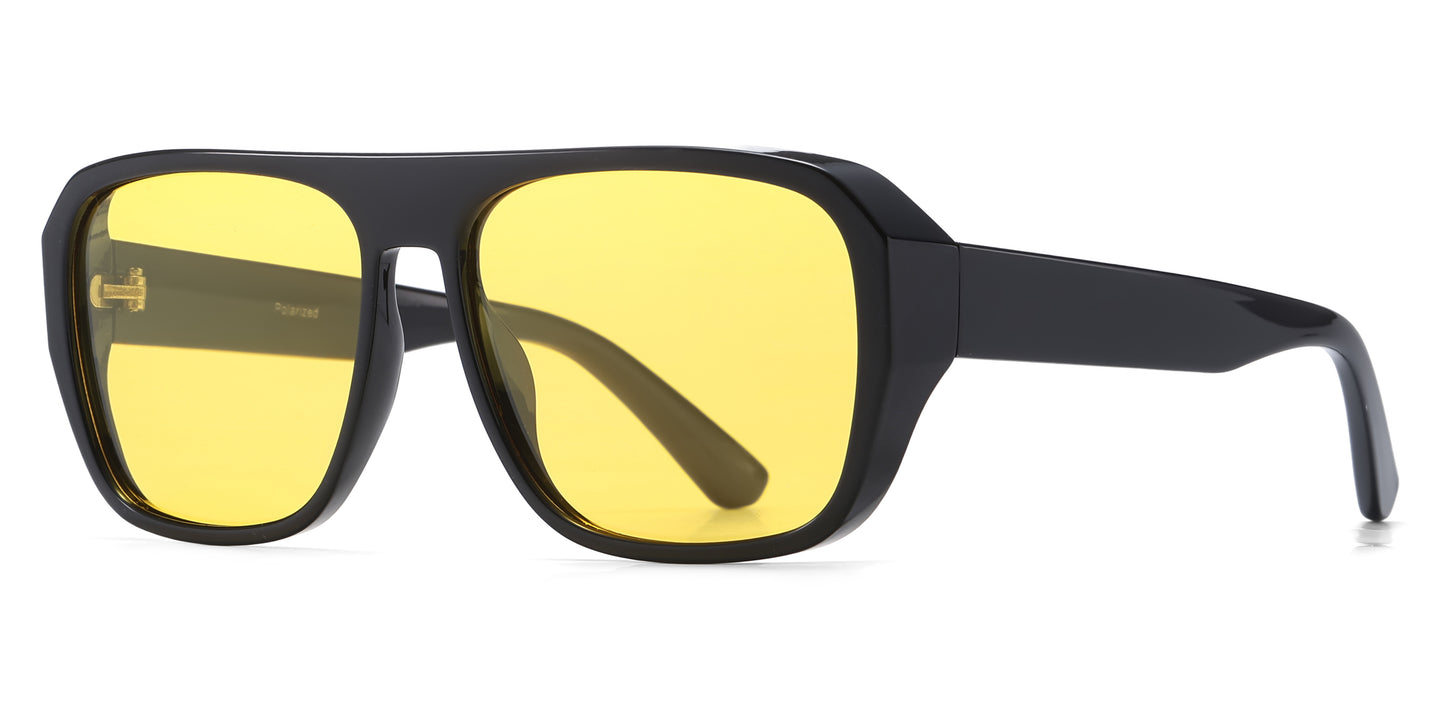 PL 5856 - Polarized Square Night Vision Plastic Sunglasses