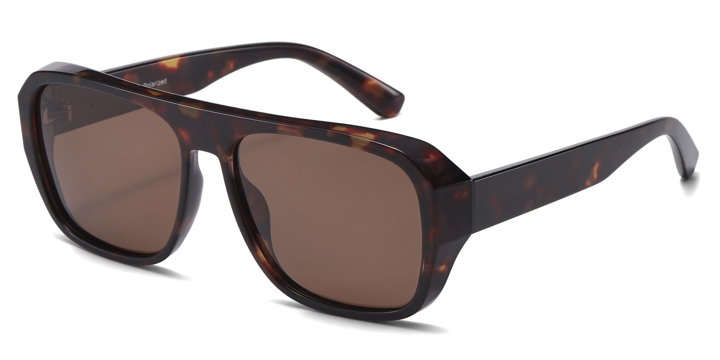 PL 5856 - Polarized Square Night Vision Plastic Sunglasses