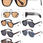 PL 5857 - Square Brow Bar Polarized Plastic Sunglasses