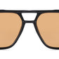 PL 5857 - Square Brow Bar Polarized Plastic Sunglasses
