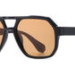 PL 5857 - Square Brow Bar Polarized Plastic Sunglasses