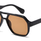 PL 5857 - Square Brow Bar Polarized Plastic Sunglasses