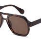 PL 5857 - Square Brow Bar Polarized Plastic Sunglasses