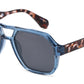 PL 5857 - Square Brow Bar Polarized Plastic Sunglasses