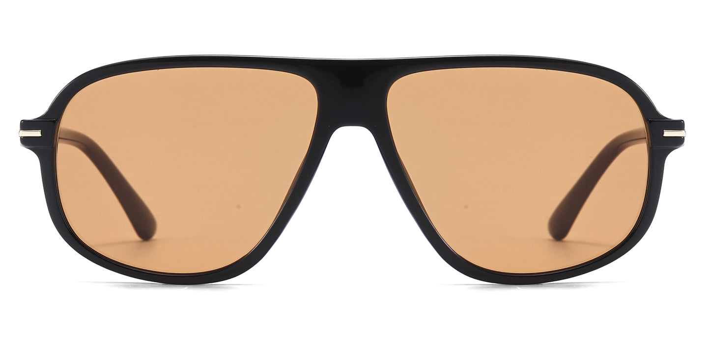 PL 5858 - Square Polarized Aviator Plastic Sunglasses