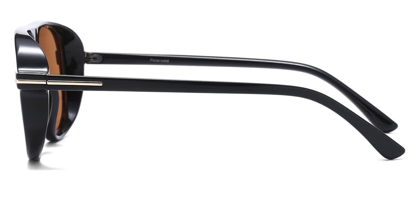 PL 5858 - Square Polarized Aviator Plastic Sunglasses