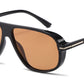 PL 5858 - Square Polarized Aviator Plastic Sunglasses