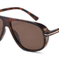 PL 5858 - Square Polarized Aviator Plastic Sunglasses