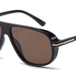 PL 5858 - Square Polarized Aviator Plastic Sunglasses