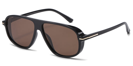 PL 5858 - Square Polarized Aviator Plastic Sunglasses