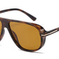 PL 5858 - Square Polarized Aviator Plastic Sunglasses