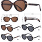 PL 5859 - Polarized Women Round Cat Eye Plastic Sunglasses