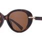 PL 5859 - Polarized Women Round Cat Eye Plastic Sunglasses