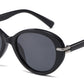 PL 5859 - Polarized Women Round Cat Eye Plastic Sunglasses