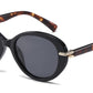 PL 5859 - Polarized Women Round Cat Eye Plastic Sunglasses