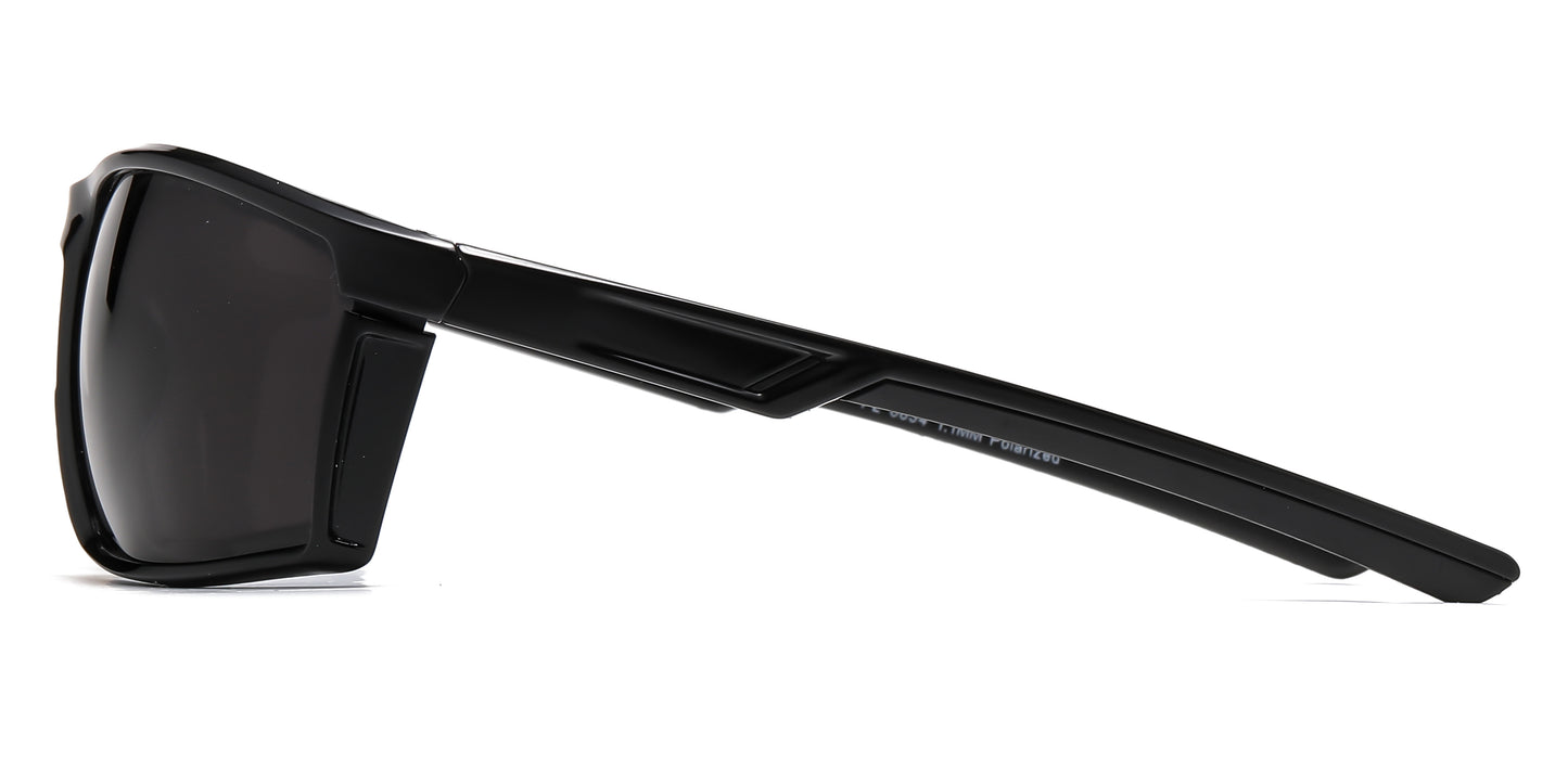 PL 6834 - Rectangular Men Sport Polarized Plastic Sunglasses