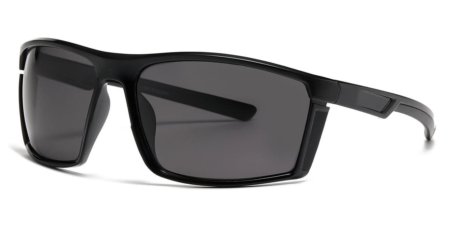 PL 6834 - Rectangular Men Sport Polarized Plastic Sunglasses