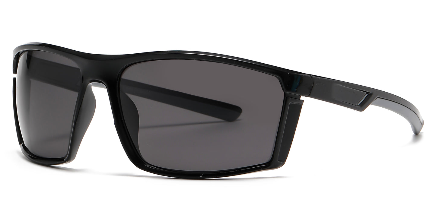 PL 6834 - Rectangular Men Sport Polarized Plastic Sunglasses