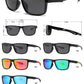 PL 6839 - Rectangular Men Sport Polarized Plastic Sunglasses with Color Mirror Lens