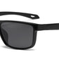 PL 6839 - Rectangular Men Sport Polarized Plastic Sunglasses with Color Mirror Lens