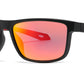 PL 6839 - Rectangular Men Sport Polarized Plastic Sunglasses with Color Mirror Lens