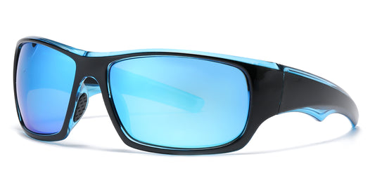 PL 6840 - Polarized Men Sport Wrap Around Plastic Sunglasses