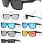 PL 6841 - Rectangular Men Sport Polarized Plastic Sunglasses with Color Mirror Lens