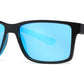 PL 6841 - Rectangular Men Sport Polarized Plastic Sunglasses with Color Mirror Lens