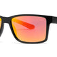 PL 6841 - Rectangular Men Sport Polarized Plastic Sunglasses with Color Mirror Lens