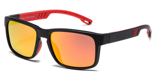 PL 6847 - Polarized Men Sport Key Hole Bridge Plastic Sunglasses