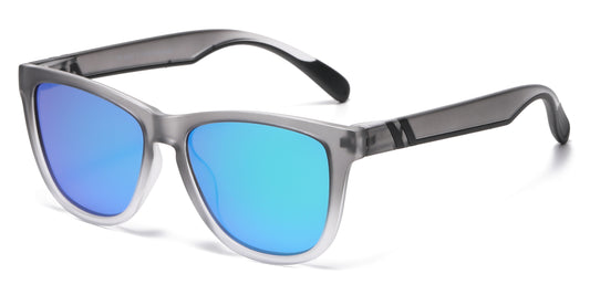 PL 6852 - Classic Polarized Sport with Color Mirror Lens Plastic Sunglasses